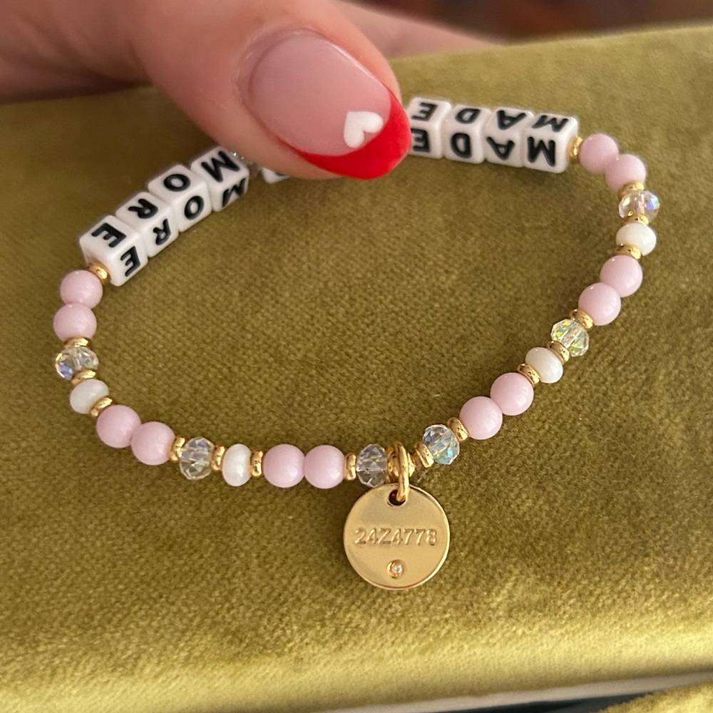 Little Words Project Pink Beaded Bracelet - Picture 2 of 3